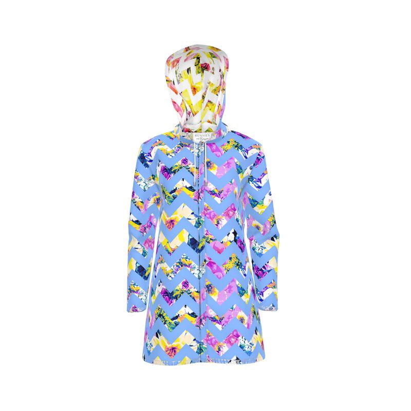 Ladies Isla Rain Mac - Frost Bloom Chevron
