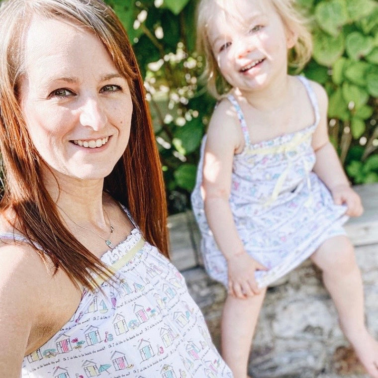 Girl’s Amelia Dress - Beside the Seaside Print