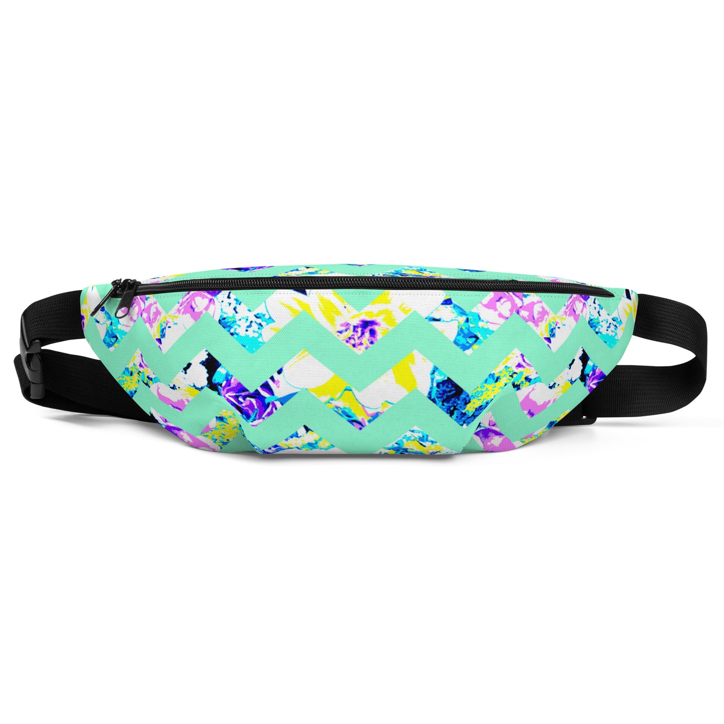 Aqua Bloom Chevron Cross Body / Waist Bag