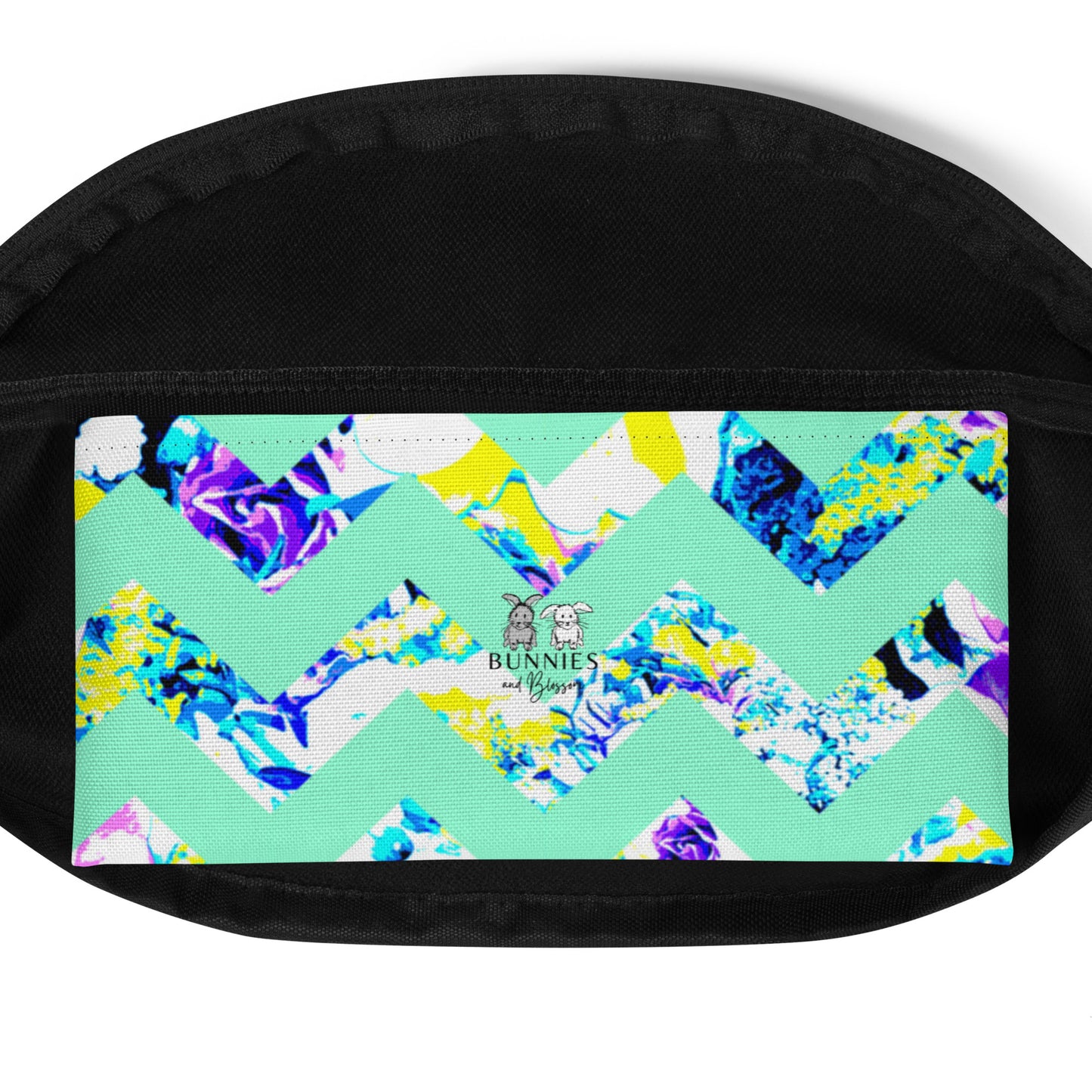 Aqua Bloom Chevron Cross Body / Waist Bag
