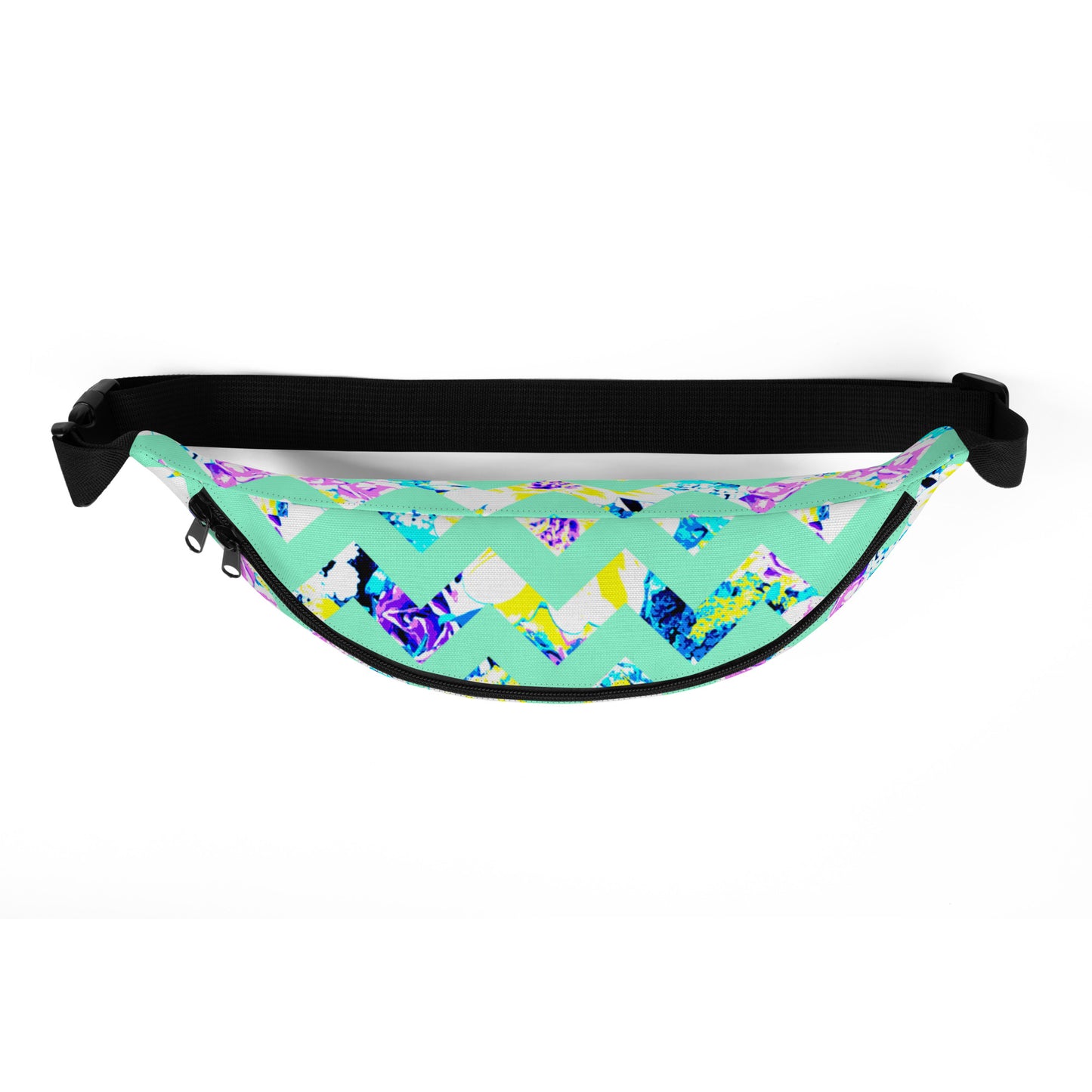 Aqua Bloom Chevron Cross Body / Waist Bag
