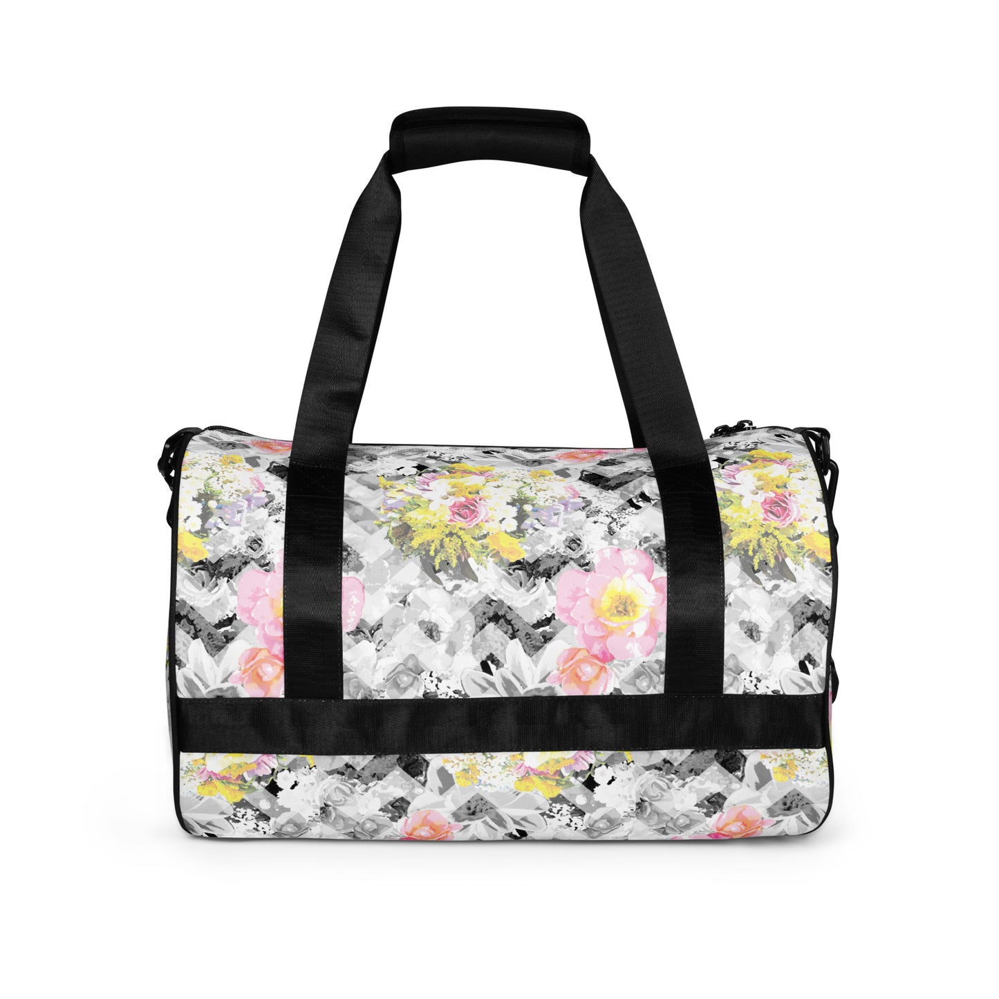 Delicate Bloom Chevron Small Duffle Gym / Weekender Bag