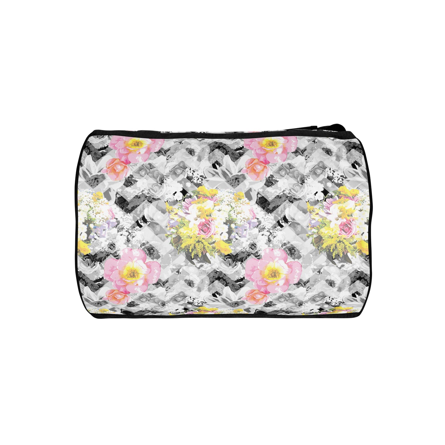 Delicate Bloom Chevron Small Duffle Gym / Weekender Bag