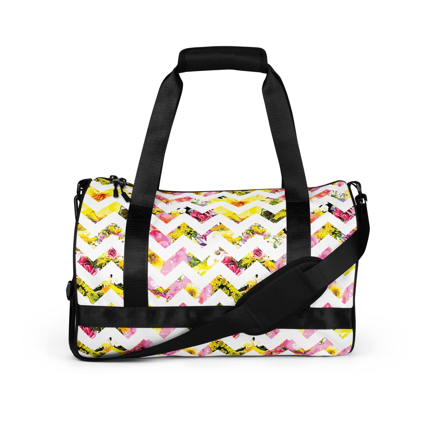 Perfect Bloom Chevron Small Duffle Gym / Weekender Bag