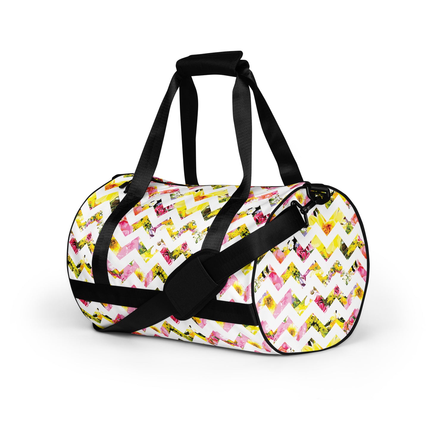 Perfect Bloom Chevron Small Duffle Gym / Weekender Bag