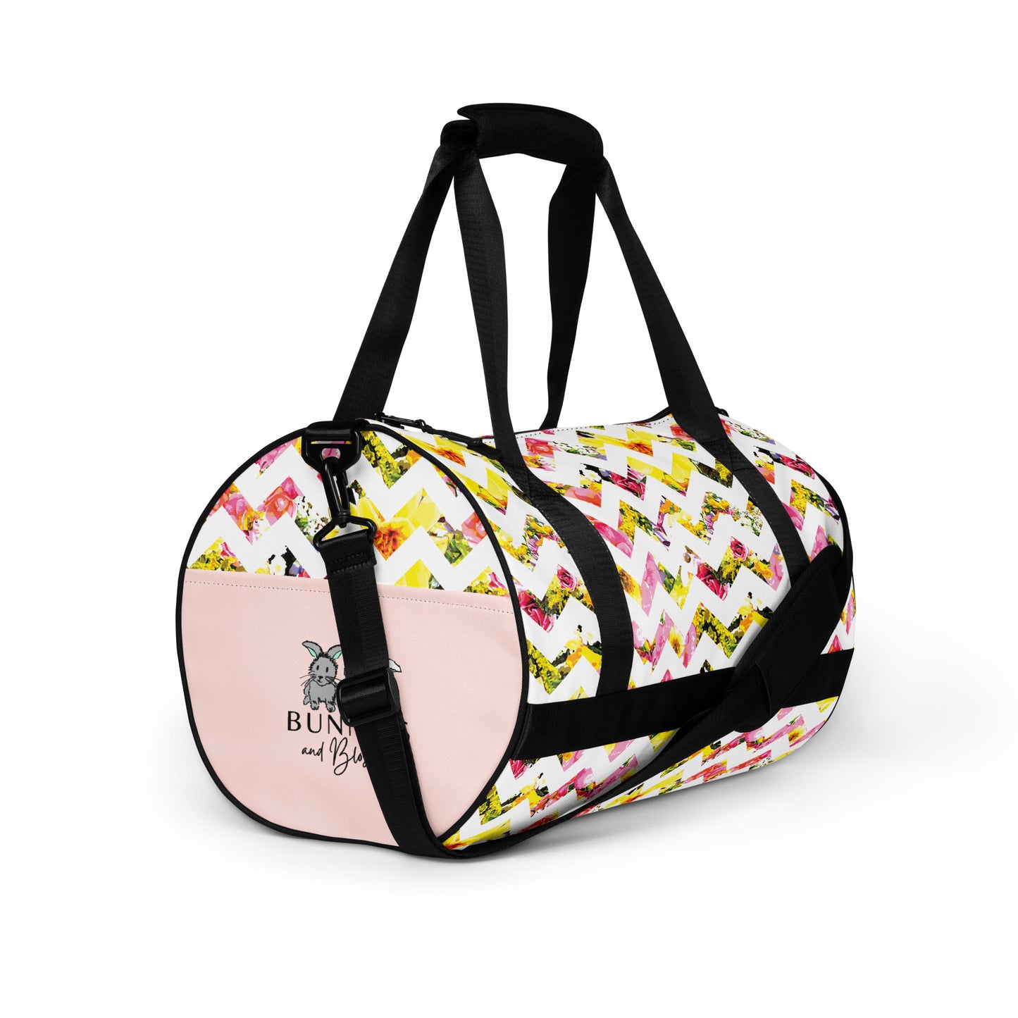 Perfect Bloom Chevron Small Duffle Gym / Weekender Bag