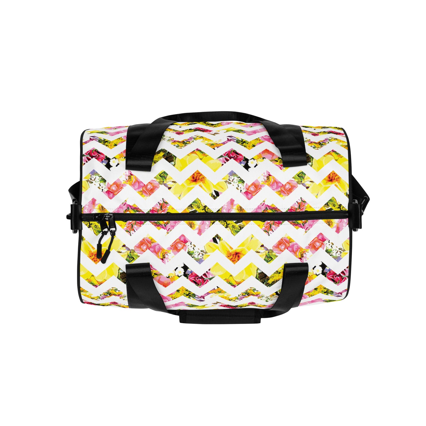 Perfect Bloom Chevron Small Duffle Gym / Weekender Bag