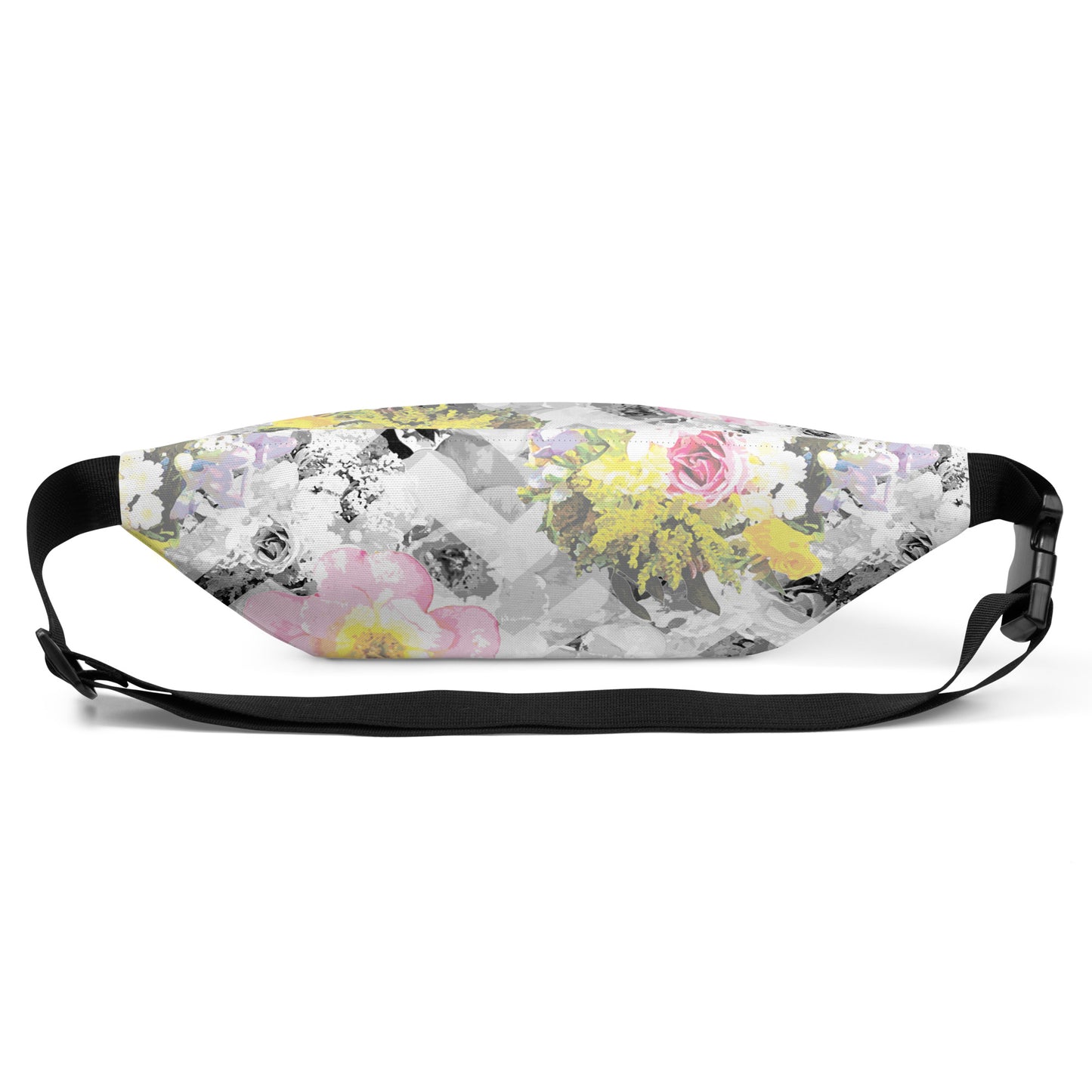 back view of printed floral waistbag in exclusive Bunnies and Blossom Delicate Bloom