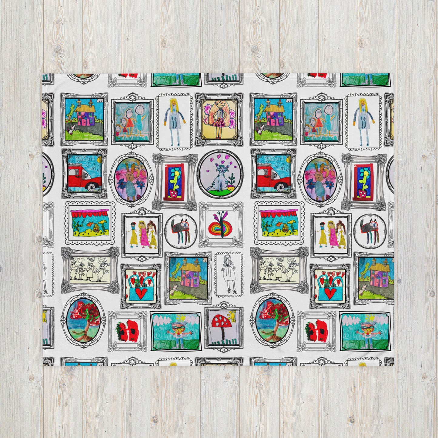 Designed By You throw blanket featuring child’s colourful art