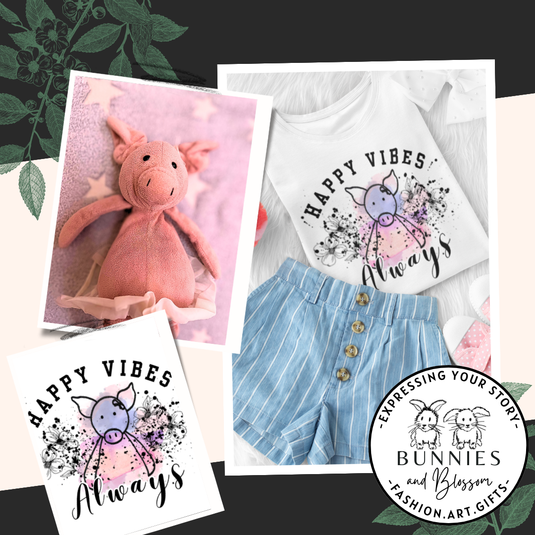 personalised kids tee featuring drawing of favourite teddy