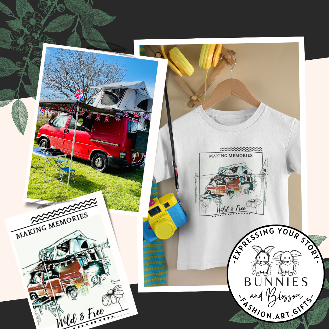 personalised kids tee featuring artwork from photo