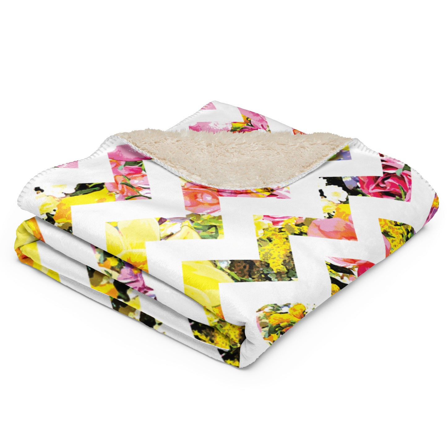 Perfect Bloom Chevron Sherpa Blanket