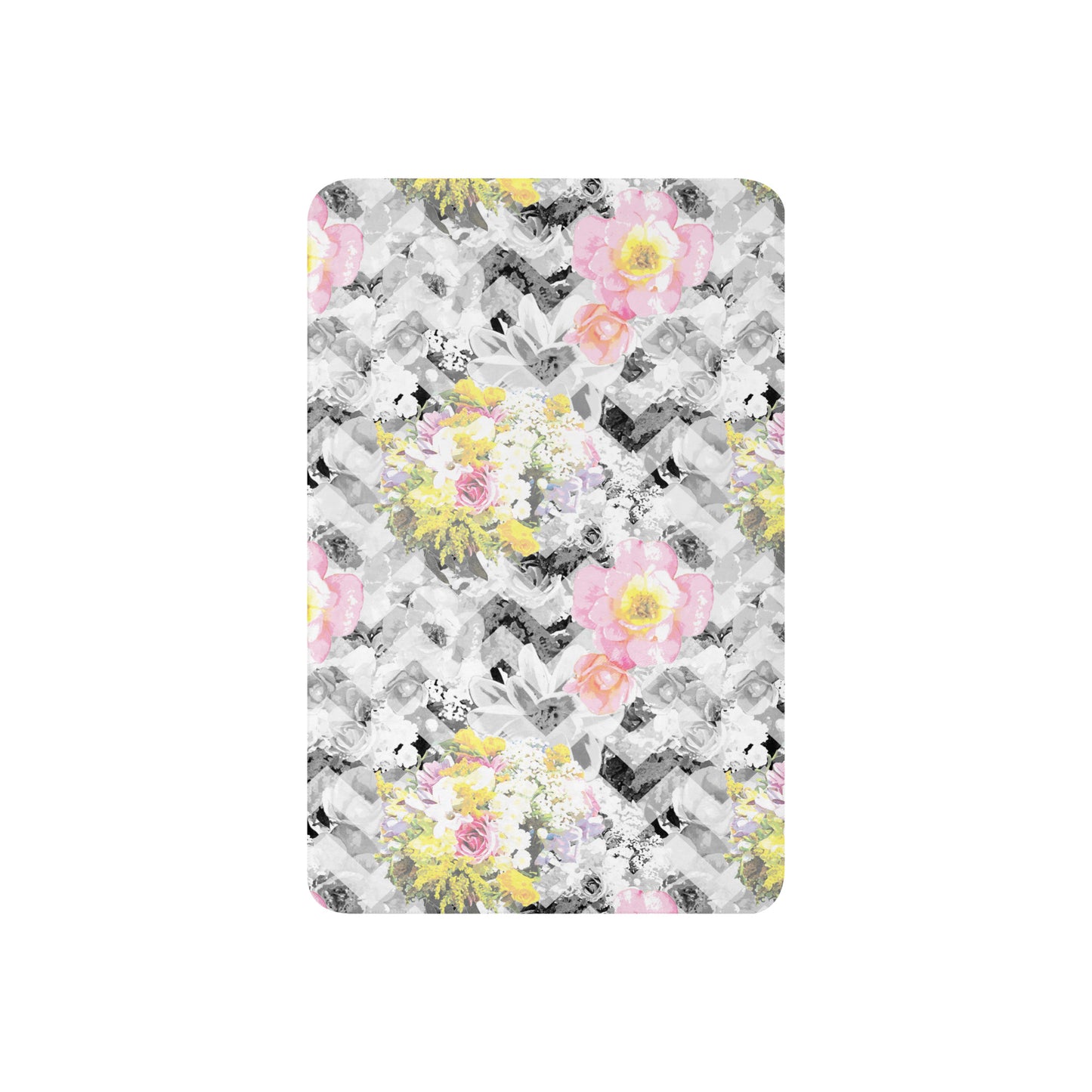 Delicate Bloom Chevron Sherpa Blanket