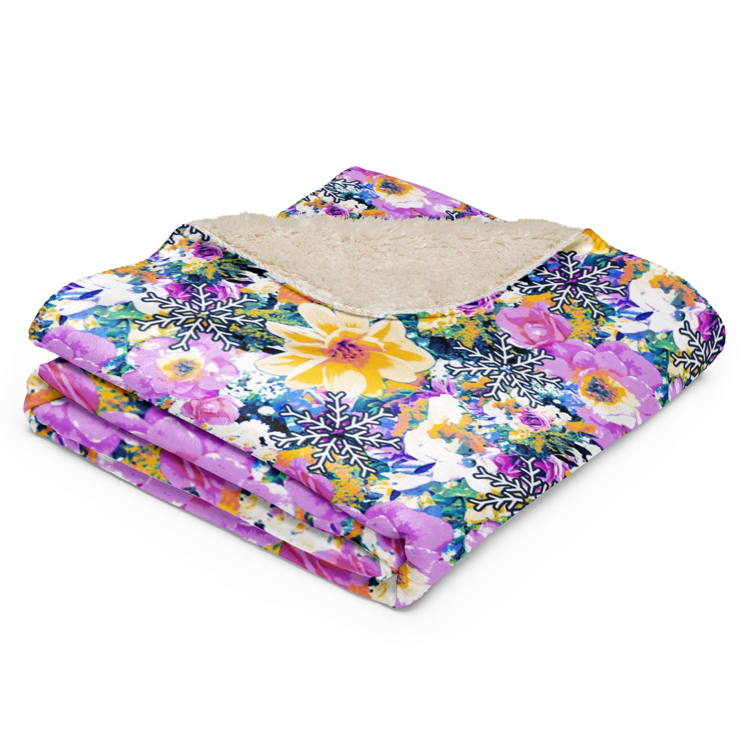 Snowflake Bouquet Sherpa Blanket