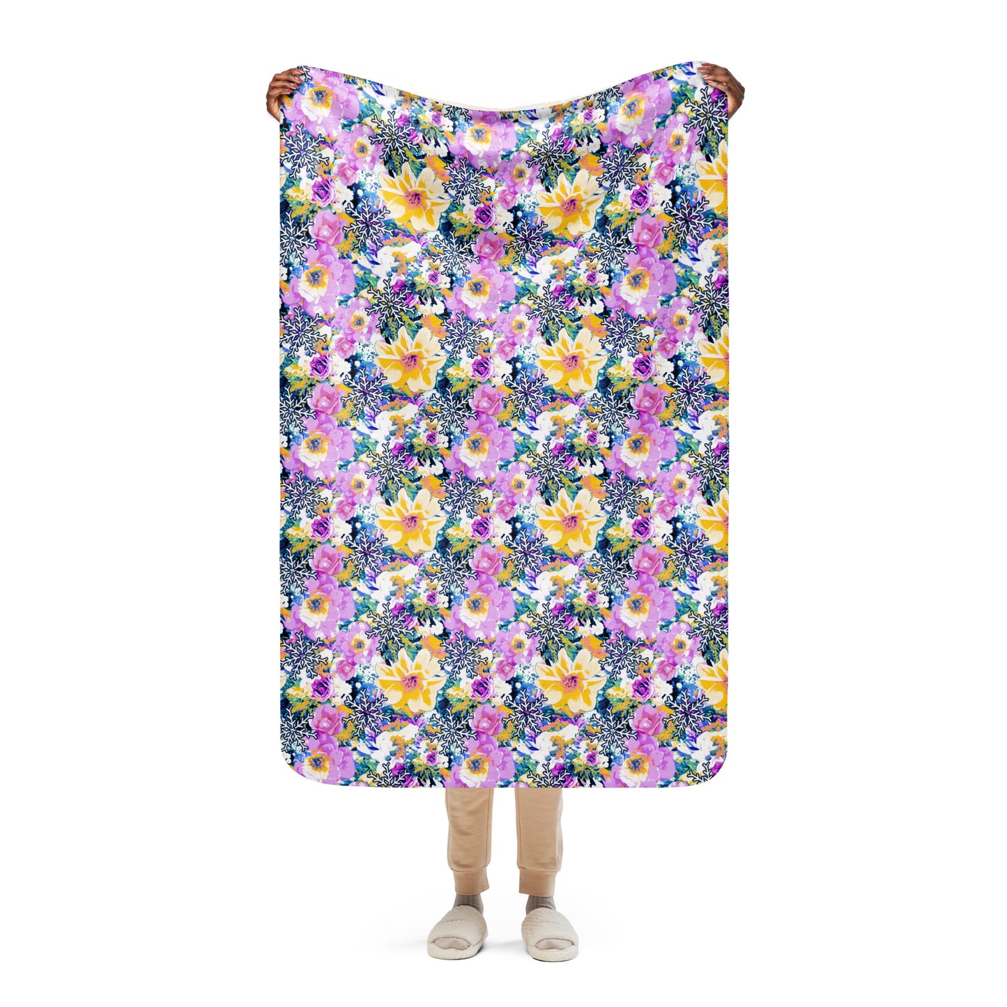 Snowflake Bouquet Sherpa Blanket