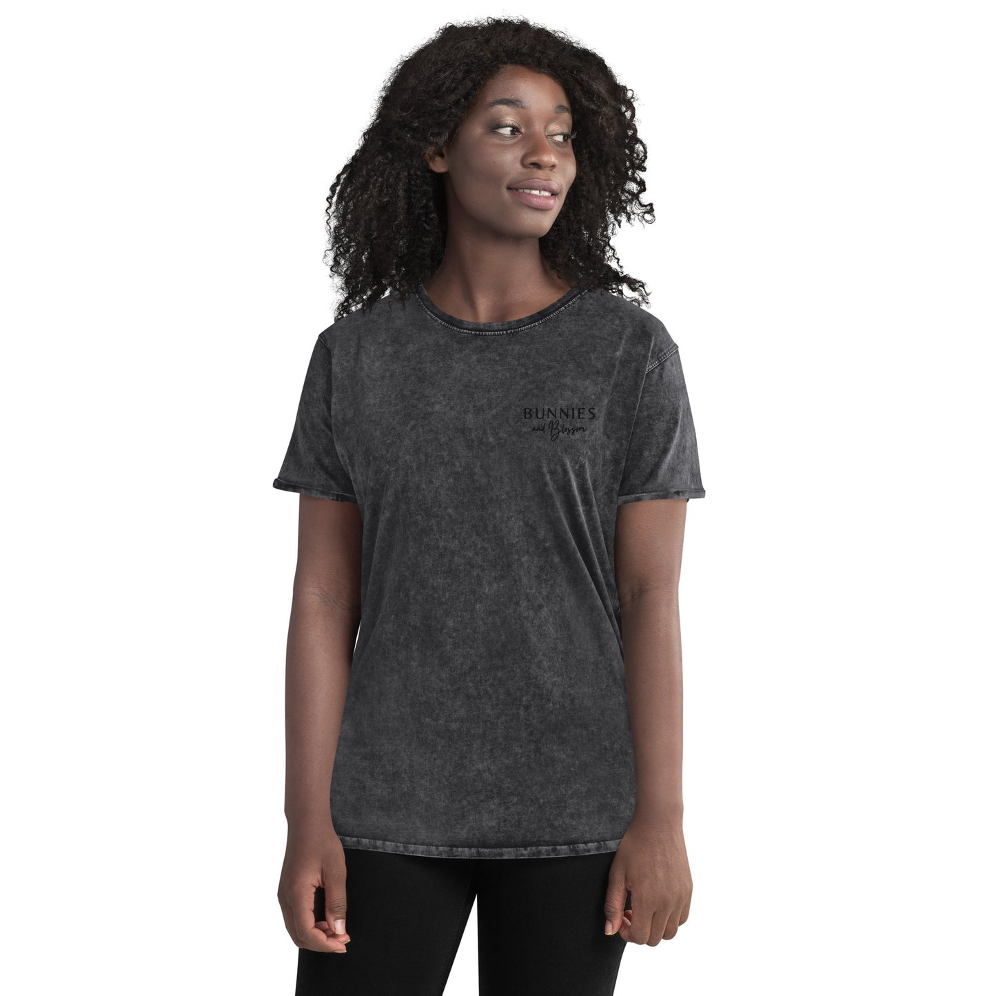 Ladies Signature Blossom Logo Denim T-Shirt