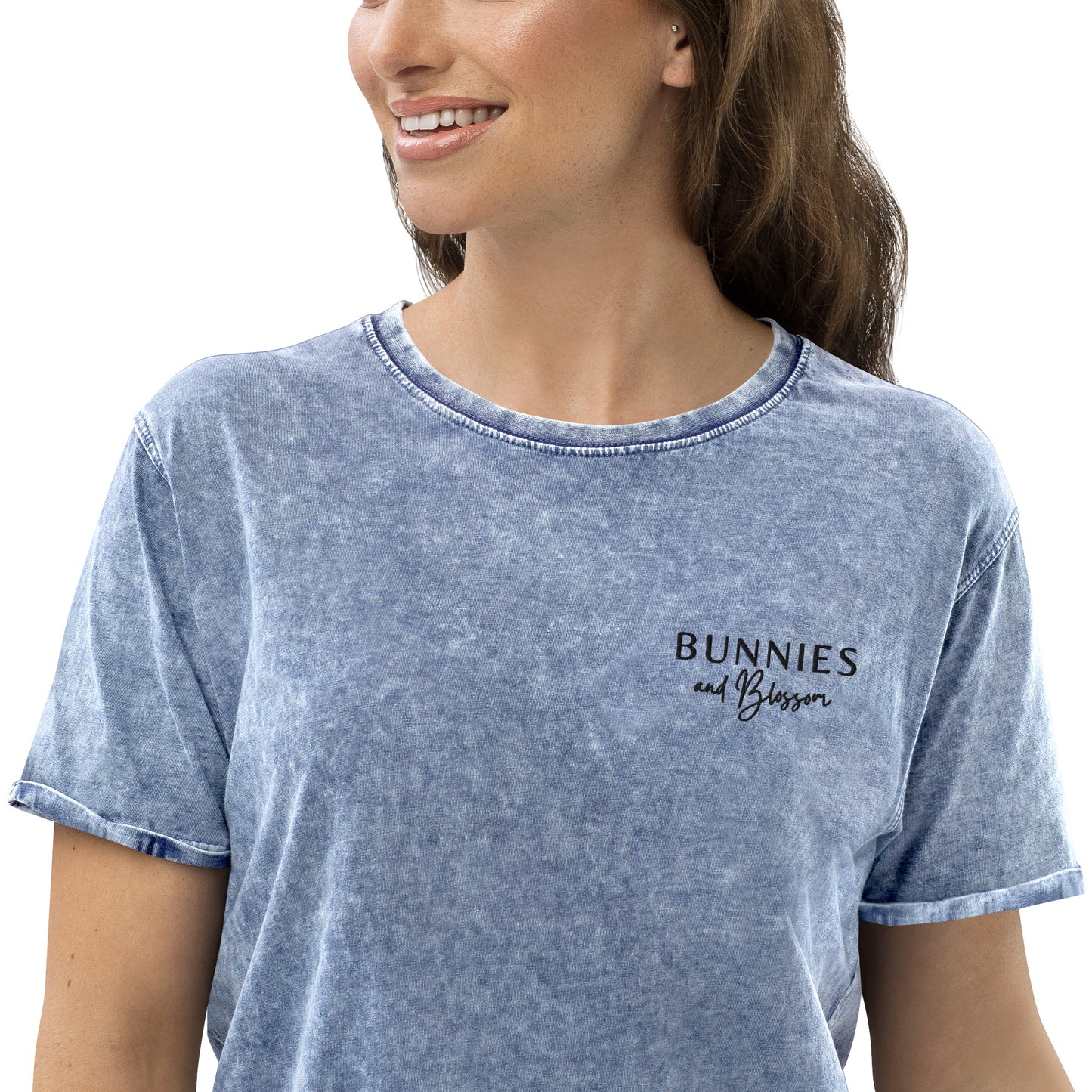 Ladies Signature Blossom Logo Denim T-Shirt