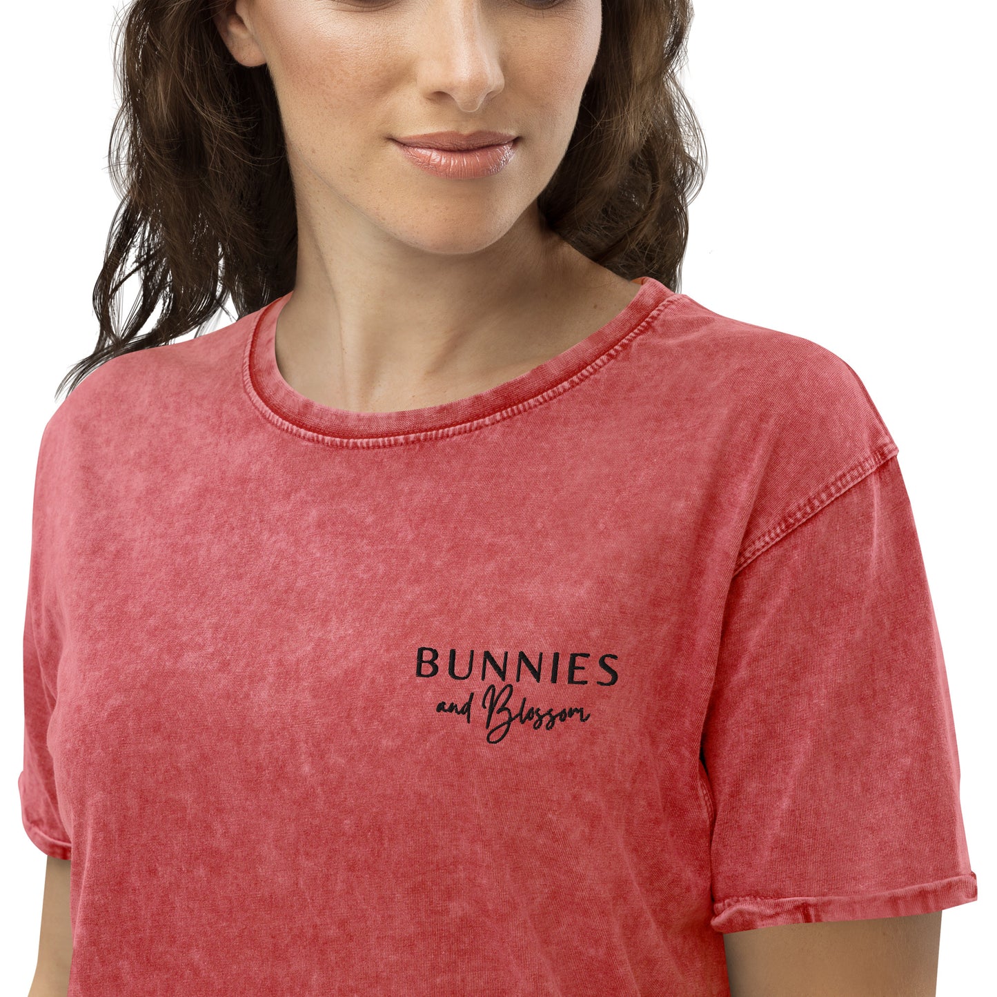 Ladies Signature Blossom Logo Denim T-Shirt